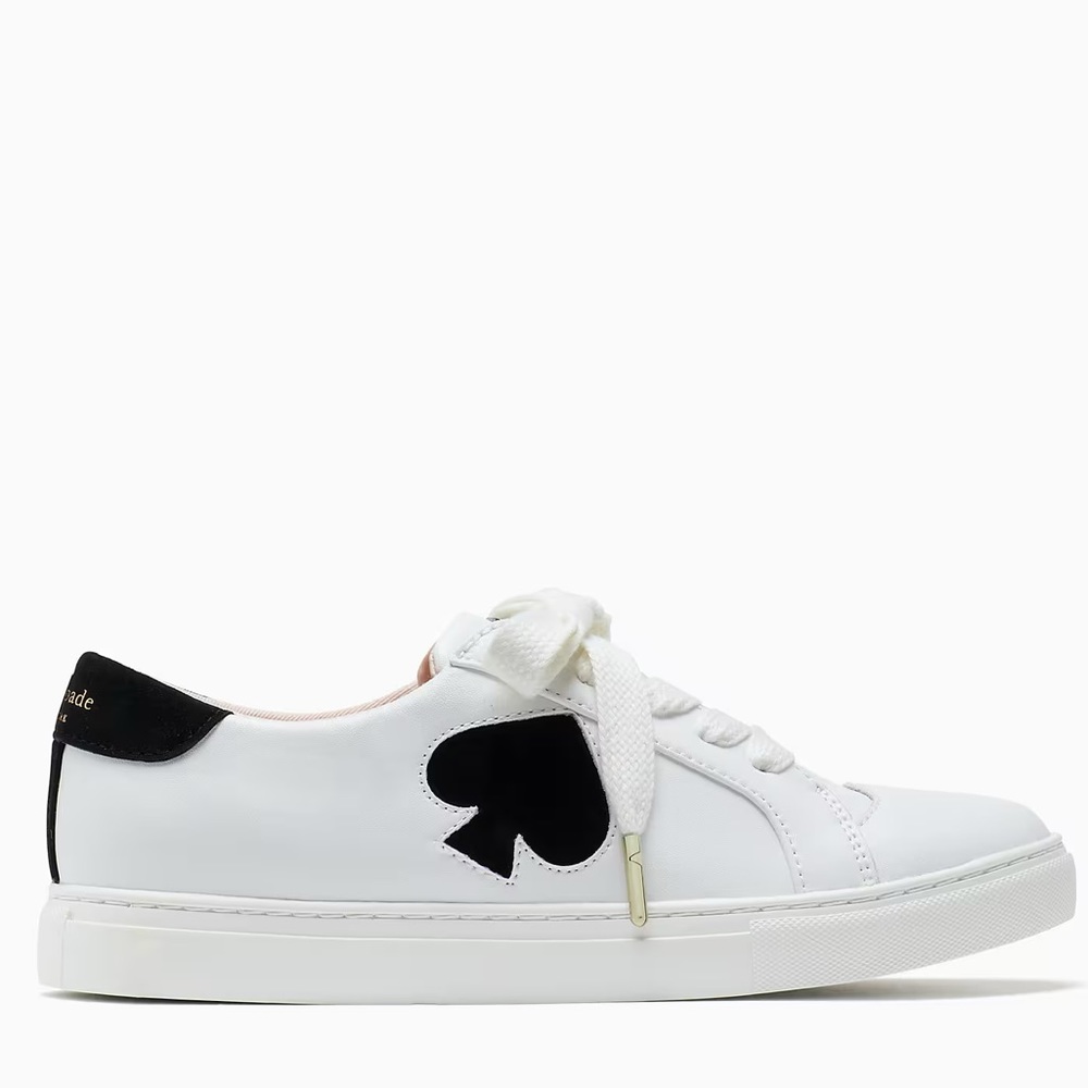 NIB Kate Spade Fez White and Black Spade Sneaker S. 8.5
